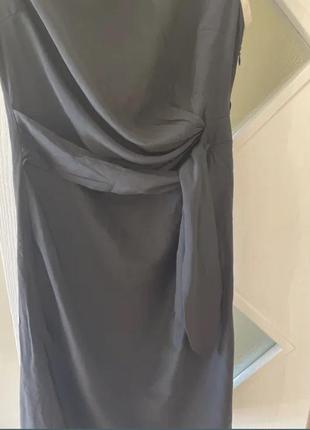 Новое чёрное платье миди 100% шёлк3 фото