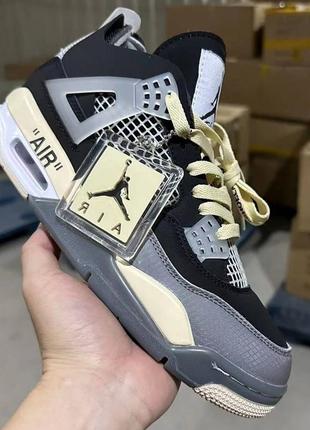 Жіночі кросівки jordan 4 off white black