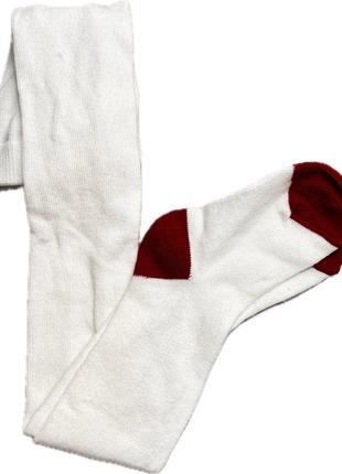 2052 колготки білий червоний носок