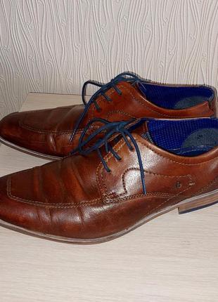 Шикарные кожанные туфли коричневого цвета bugatti, 💯 оригинал, молниеносная отправка2 фото