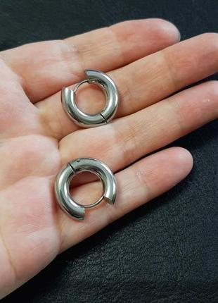 2шт крутые серьги кольцо сережки унисекс медицинская сталь