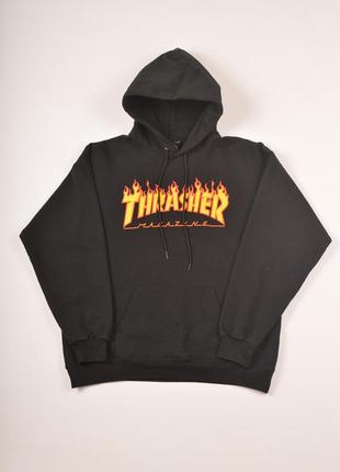 Оригинальное худи thrasher big logo black hoodie