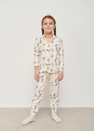 Пижама для девочки кофта пуговицах + штаны1 фото