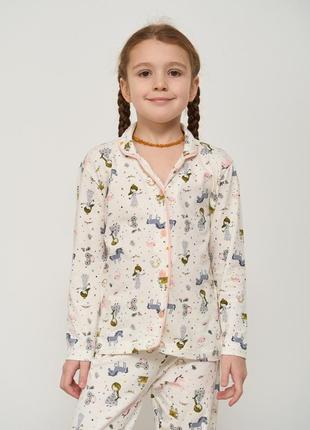Пижама для девочки кофта пуговицах + штаны2 фото
