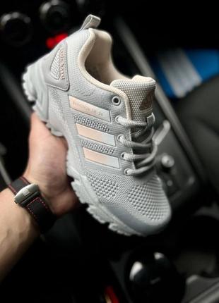 Кроссовки женские сетка текстиль adidas marathon t light gray &amp; pink👟