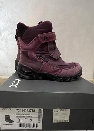 Ботинки ecco 34р. 72114258718 (24см.) на весну зима осень для луж с gore tex технологией непромокаемые