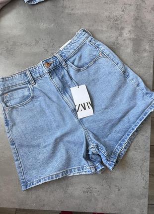 Женские джинсовые шорты мом zara