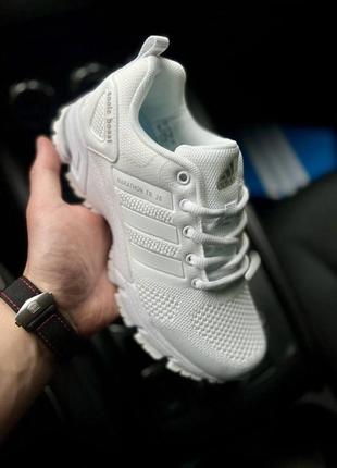 Кроссовки женские сетка текстиль adidas marathon t all white