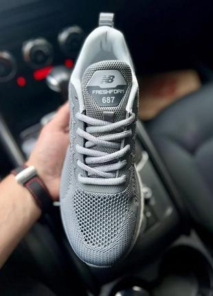 Кросівки чоловічі легкі, сітка new balance 687 all gray