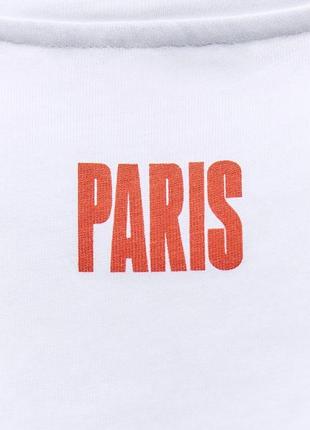 Очень красивая футболка paris zara новая коллекция,футболка zara,хит сезона9 фото