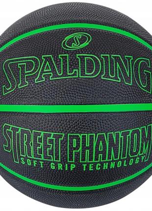 М'яч баскетбольний гумовий №7  spalding phantom black/green (84384z)