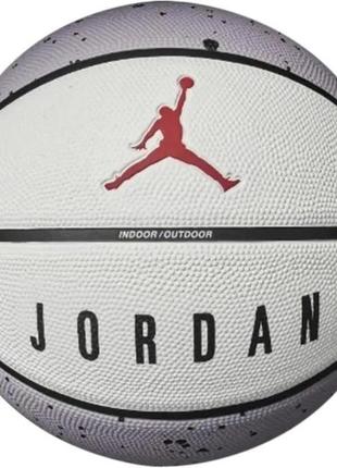 Мяч баскетбольный nike jordan playground 2.0 8p deflated cement grey/white/black/fire red size 6