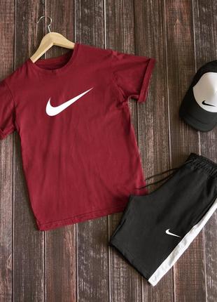 Літній чоловічий спортивний костюм комплект футболка і шорти nike1 фото