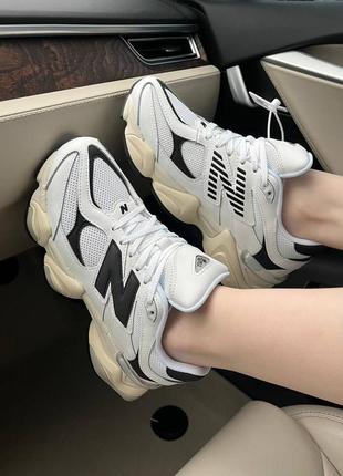 Женские кроссовки new balance 9060 white black