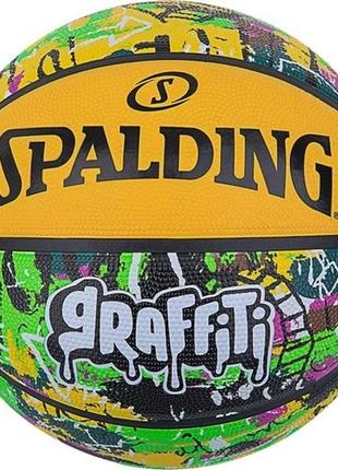 Мяч баскетбольный резиновый №7 spalding  graffiti multicolor  (84374z)