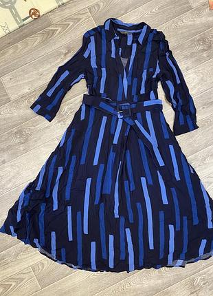 Вискозное макси платье с поясом