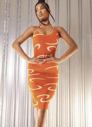 Платье плаття сукня миди міді сарафан вязаное стиль воротник халтер нулевых миди міді яркое. 2000 2yk y2k