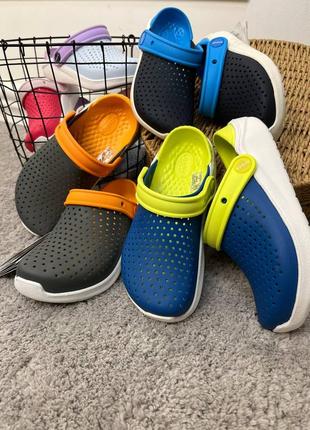 Дитячі крокси сабо crocs kids' literide clog bright cobalt /citrus блакитні