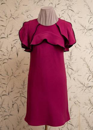 Сукня laltramoda кольору фуксія рівного крою з воланами   розмір s-m (tg 46)