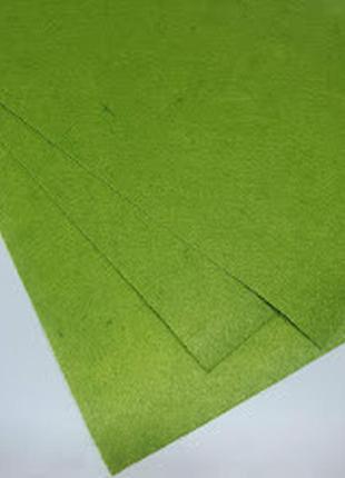 Фетр листовий 1 мм (середня жорсткість), 20*30 см, колір оливковий