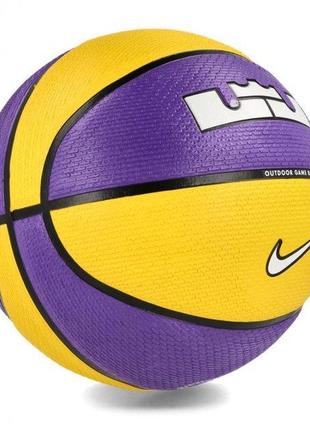 Мяч баскетбольный nike playground 2.0 8p l james deflated court purple/amarillo/black/white size 7