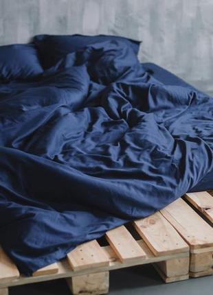 Комплект постільної білизни двоспальний midnight з натурального сатину 180х210 см1 фото