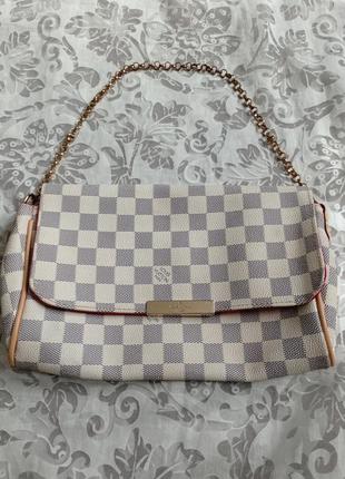 Клатч луї вітон favorite mm damier azur