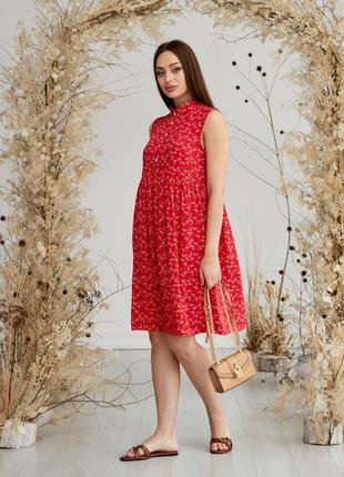 Літня сукня для вагітних та годуючих в квітку sofia5 фото