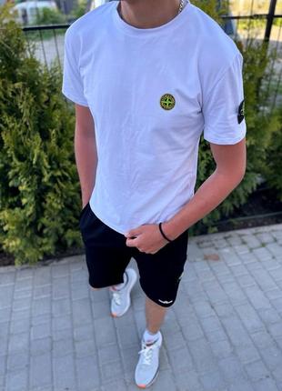 Костюм літній stone island футболка + шорти✅