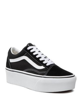 vans old skool pro punk black true white на платформе