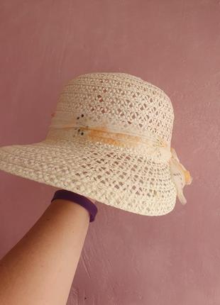 Шляпа с бантом, летняя шляпа