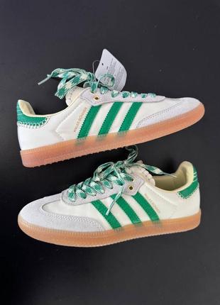 Женские кроссовки adidas samba wales bonner green premium1 фото