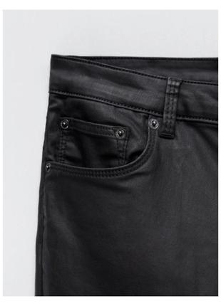 Вощенные укороченные джинсы скинни из премиум коллекции zara woman premium denim collection s3 фото
