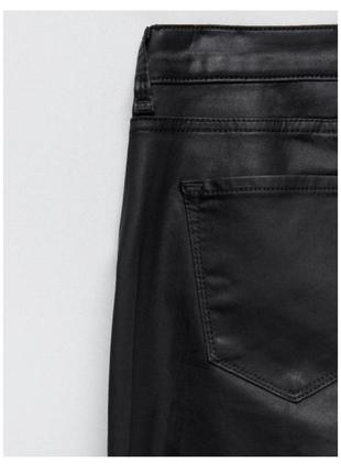 Вощенные укороченные джинсы скинни из премиум коллекции zara woman premium denim collection s2 фото