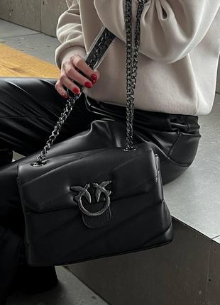 Сумка pinko puff black logo bag