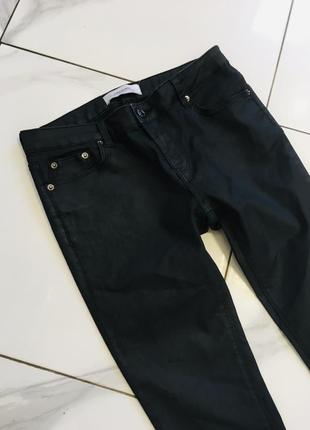 Вощенные укороченные джинсы скинни из премиум коллекции zara woman premium denim collection s5 фото