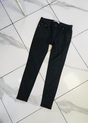 Вощенные укороченные джинсы скинни из премиум коллекции zara woman premium denim collection s7 фото