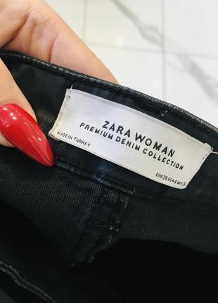 Вощенные укороченные джинсы скинни из премиум коллекции zara woman premium denim collection s9 фото