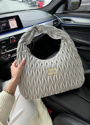 Сумка жіноча в стилі miu miu big grey