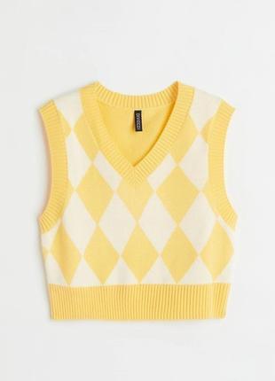 Яркий лимонный жилет h&m