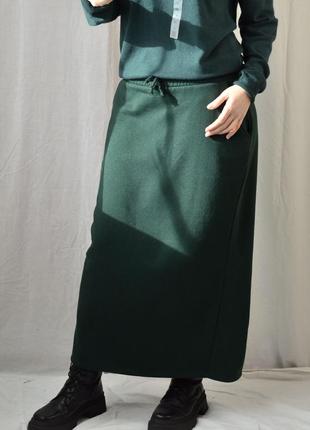 8387\150 теплая зеленая юбка с начесом zara l5 фото