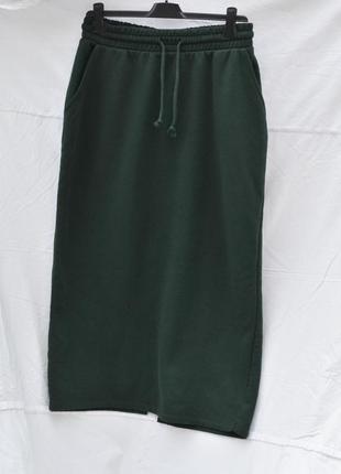 8387\150 теплая зеленая юбка с начесом zara l8 фото
