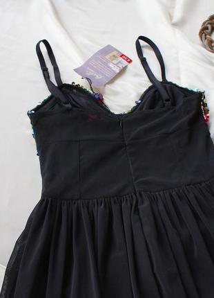 Брендовое коктельное платье корсетный топ пайетки меди5 фото