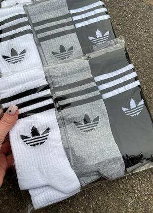 Високі шкарпетки nike мікс чорний/білий/сірий колір, носки адідас чоловічі та жіночі купити//(12 пар — 300 грн)//розпродаж2 фото