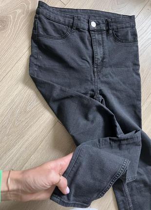 Класні стрейчові джинси штани h&m на підлітка сірі чорні круті як нові