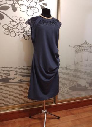 Трикотажное платье миди на подкладке и молнии большого размера3 фото