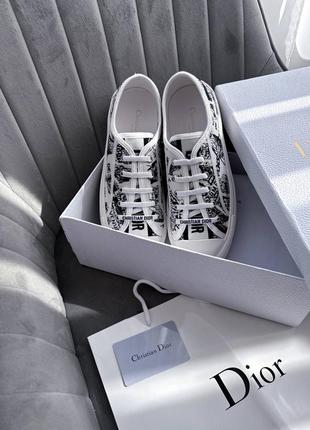 Женские кеды walk-n dior platform white/black premium