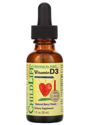 Childlife, витамин d3, вкус натуральных ягод, 30 мл