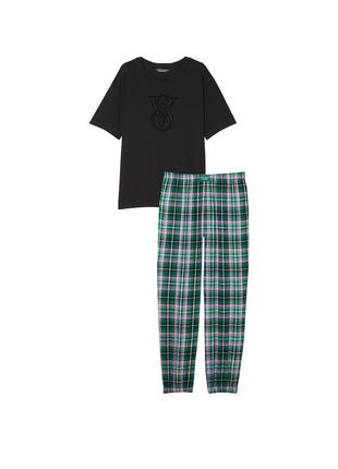 Пижама victoria's secret flannel tee-jama set