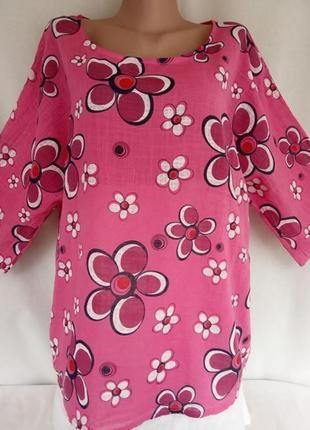 Новая легкая современная блузка из хлопка оверсайз